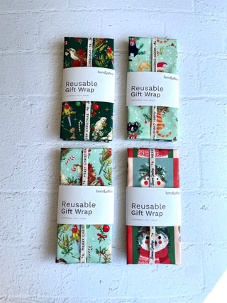 fabric gift wrap limited edition christmas prints by Here and After