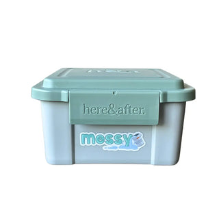 messy container sticker by Here and After