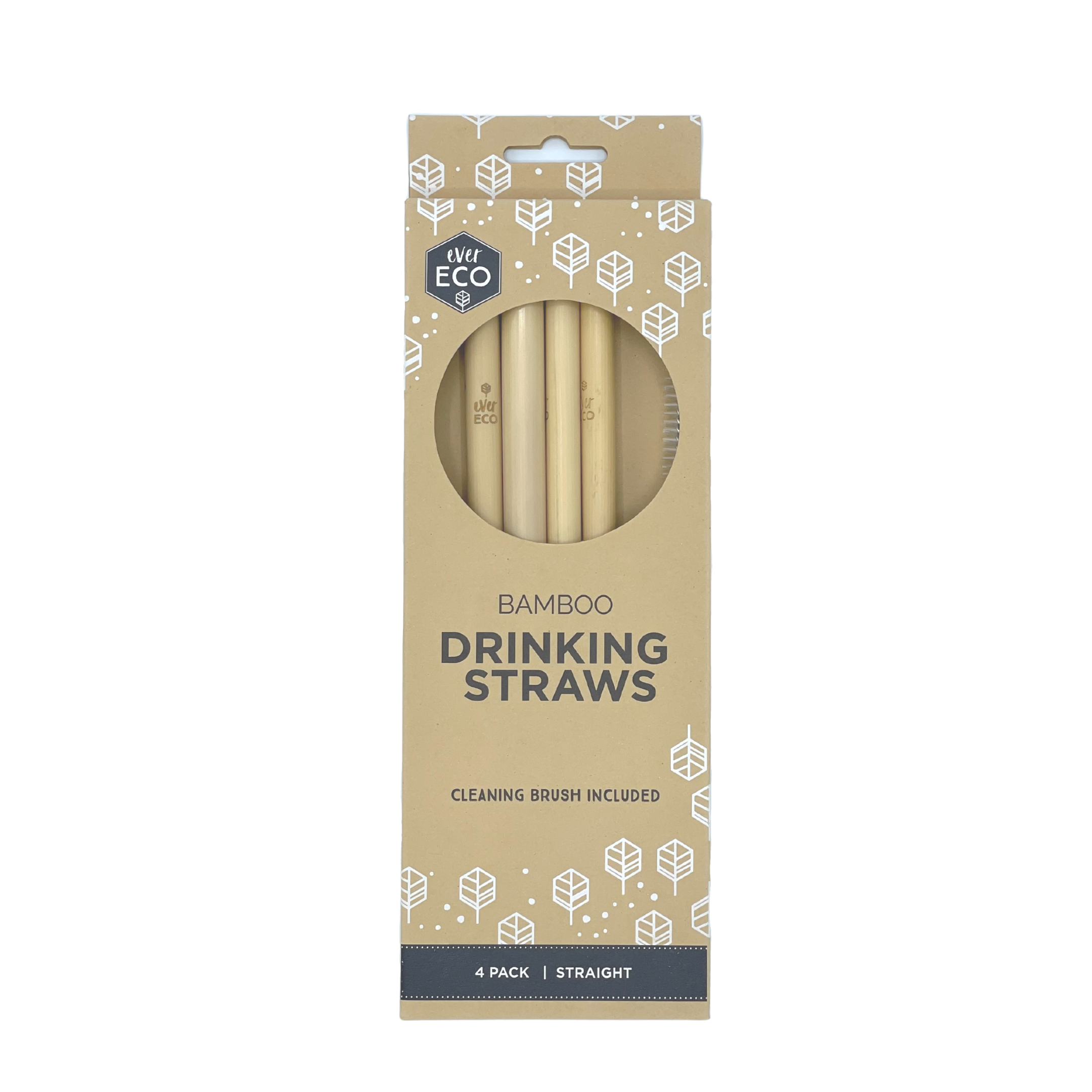 Bamboo Drinking Straws with cleaning brush