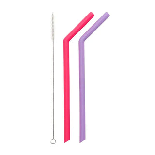 Little Mashies Pink Purple Straws Silicone by Little Mashies
