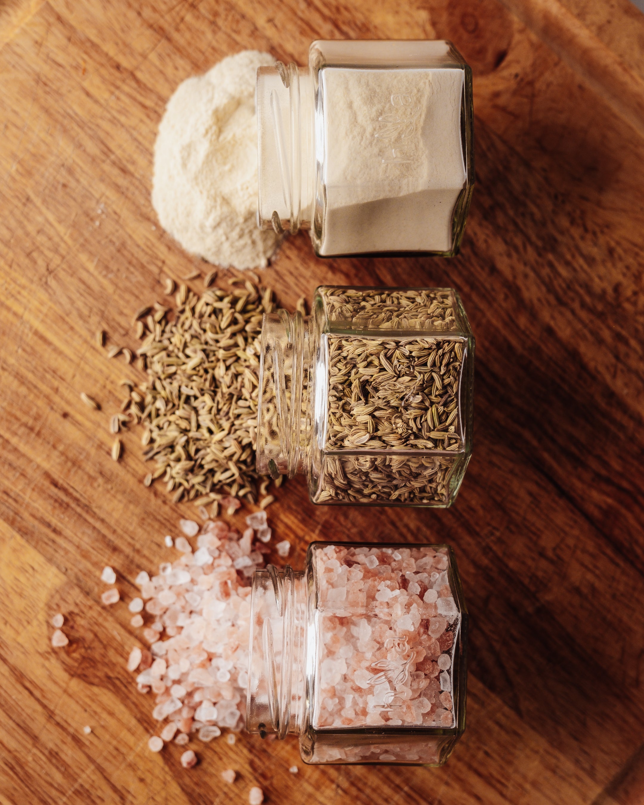 Here & After Use & Refill Jars | Spice Jars | Magnetic Spice Jars | Zero Waste | Fennel | Garlic