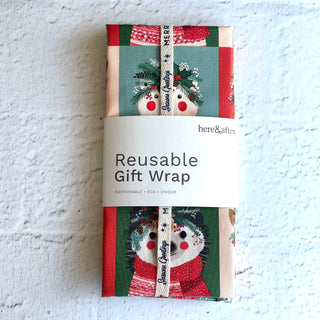 Cute Christmas wrapping   reusable  by Here and After