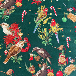 Christmas birds   fabric furoshiki wrapping  by Here and After