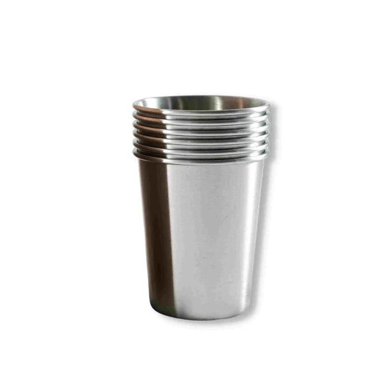 Stackable stainless steel cups 6 pack 