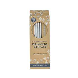 stainless steel drinking straws 4 pack by Ever Eco