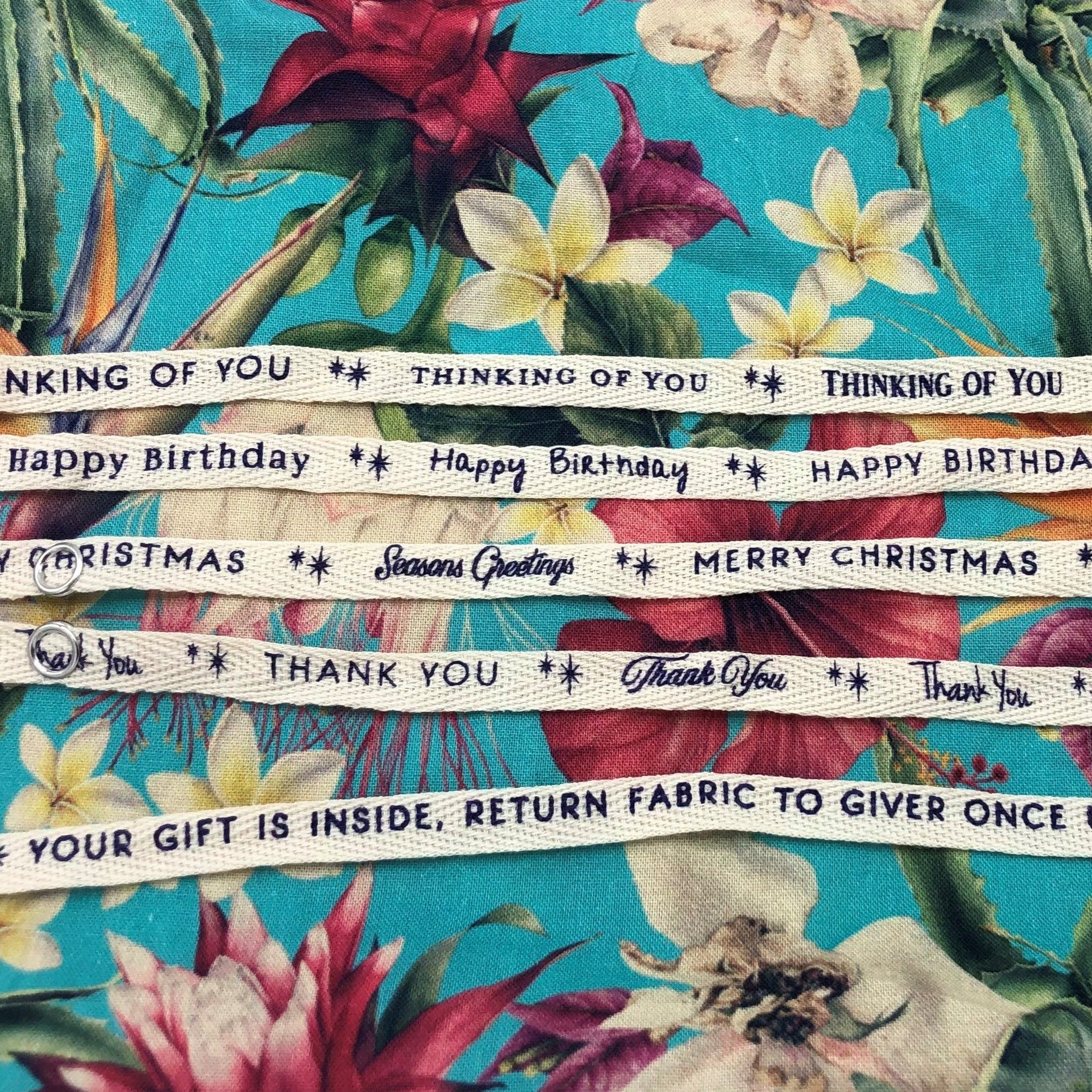 5 selection of message ribbons