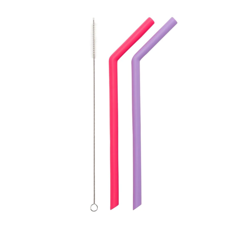 Soft Silicone Straws plus cleaning brush
