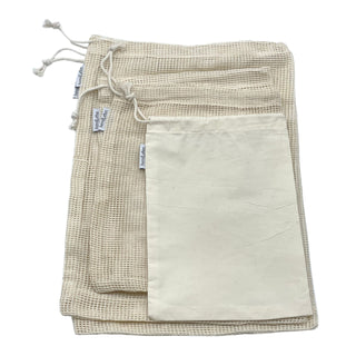 organic cotton produce bags 5 pack by Here and After