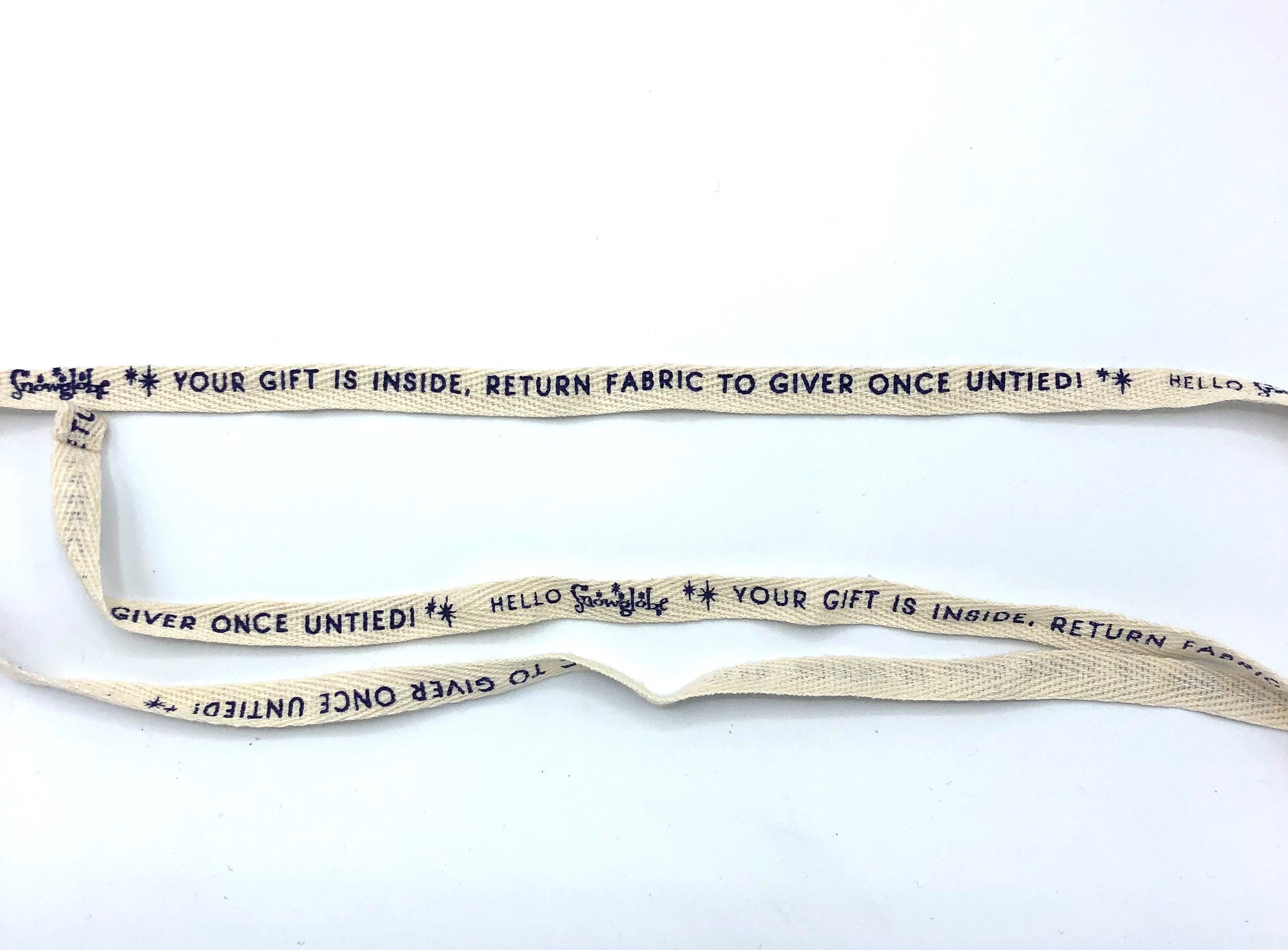 Fabric Gift Wrap Message Ribbons