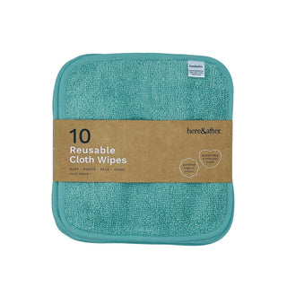 Here&After Reusable Cloth Wipes Sage green 10 pack | Cloth Baby Wipes by Here and After
