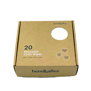 Cloth wipes reusable. 20 pack in unbleached white. Organic  by Here and After