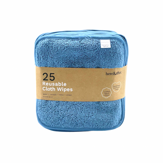 Organic cotton baby wipes | reusable | blue by Here and After