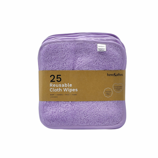 Organic cotton wipes | Certified organic | purple by Here and After
