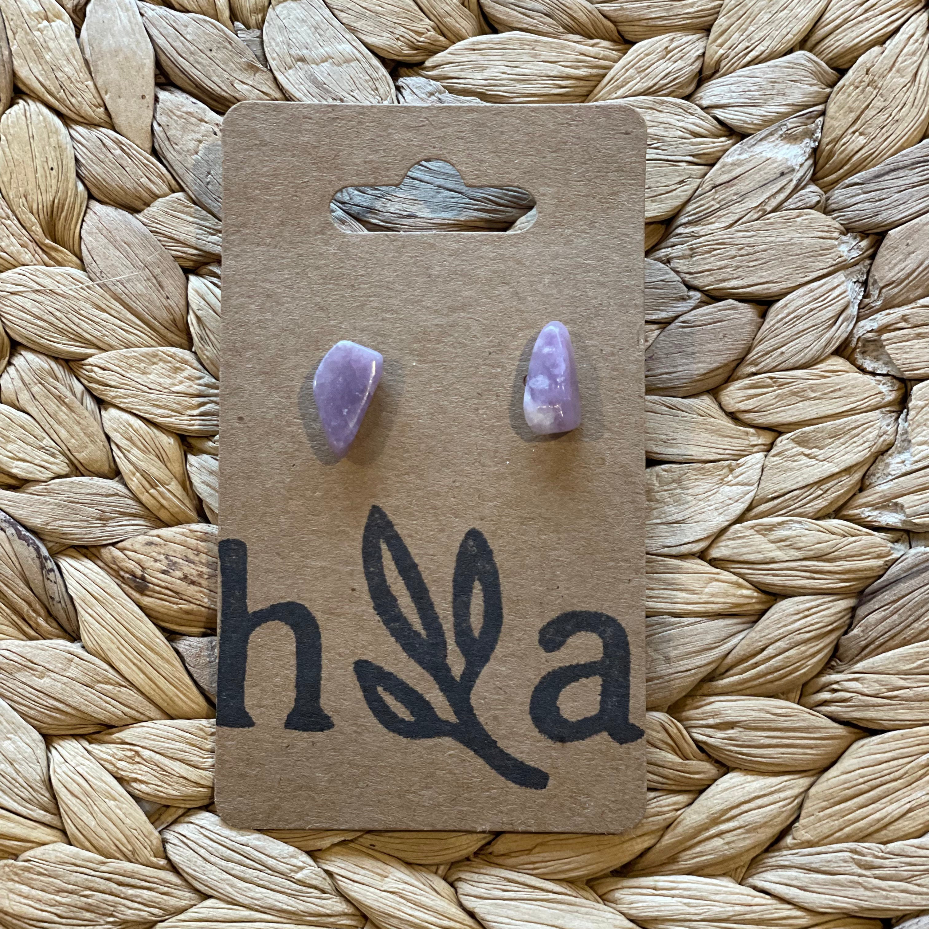 Crystal Earrings | Lepidolite