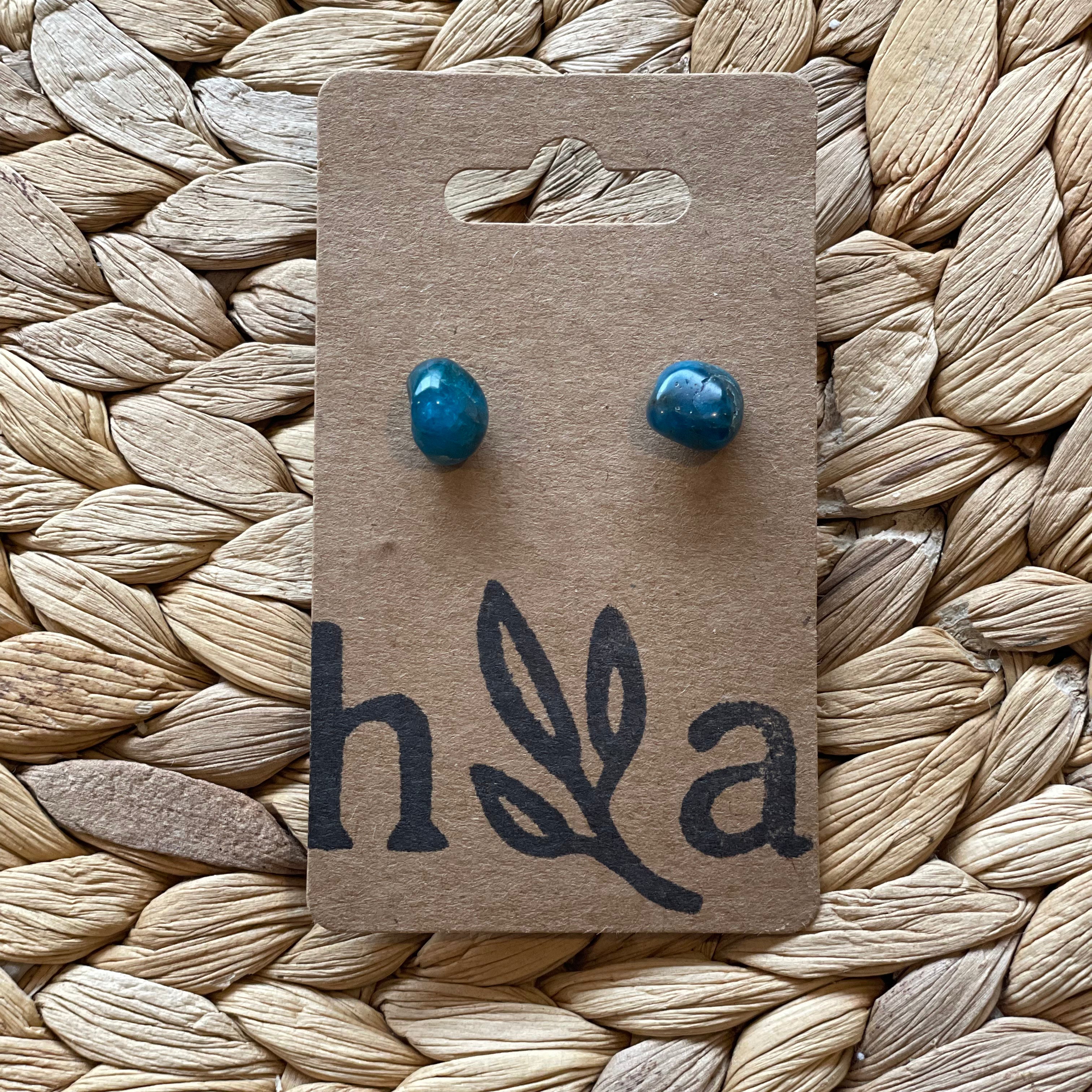 Crystal Earrings | Blue Apatite